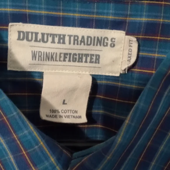 Duluth Trading Co Men's Blue Striped Button Down Shirt - Picture 2 of 4